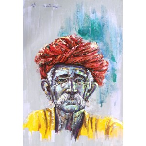 Hussain Chandio, 36 x 24 Inch, Acrylic on Canvas, Figurative Painting-AC-HC-202